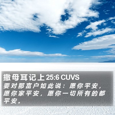 撒 母 耳 记 上 25:6 CUVS Bible Verse Image