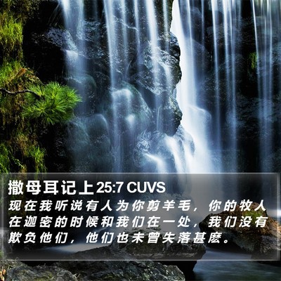 撒 母 耳 记 上 25:7 CUVS Bible Verse Image