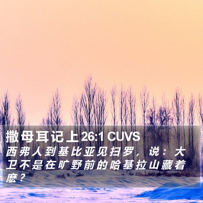 撒 母 耳 记 上 26:1 CUVS Bible Verse Image