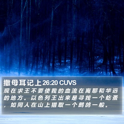 撒 母 耳 记 上 26:20 CUVS Bible Verse Image