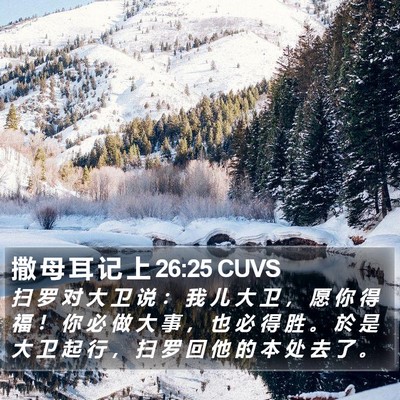 撒 母 耳 记 上 26:25 CUVS Bible Verse Image