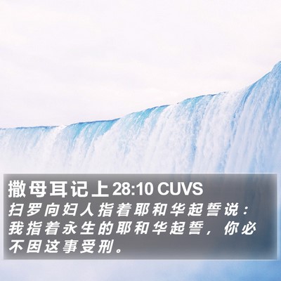 撒 母 耳 记 上 28:10 CUVS Bible Verse Image