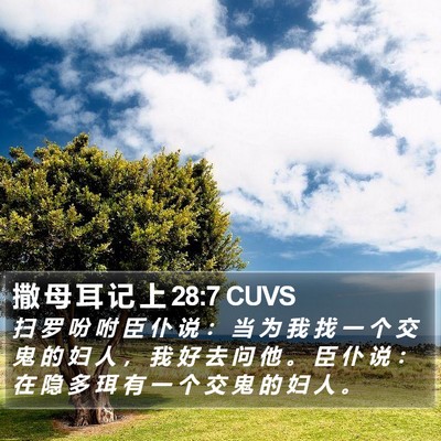 撒 母 耳 记 上 28:7 CUVS Bible Verse Image