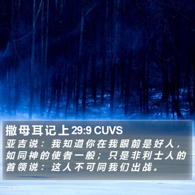 撒 母 耳 记 上 29:9 CUVS Bible Verse Image