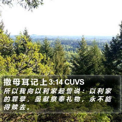 撒 母 耳 记 上 3:14 CUVS Bible Verse Image