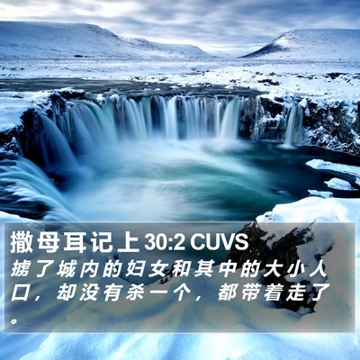 撒 母 耳 记 上 30:2 CUVS Bible Verse Image