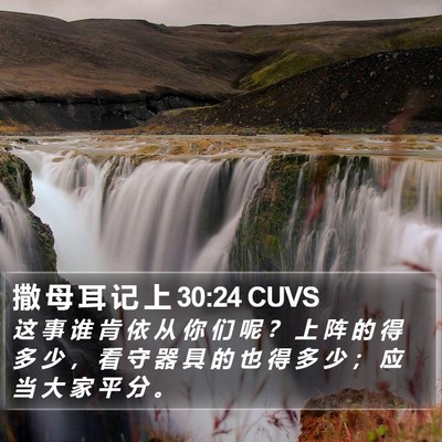 撒 母 耳 记 上 30:24 CUVS Bible Verse Image