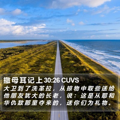 撒 母 耳 记 上 30:26 CUVS Bible Verse Image