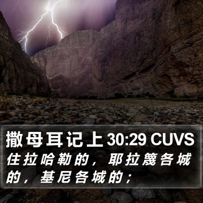 撒 母 耳 记 上 30:29 CUVS Bible Verse Image