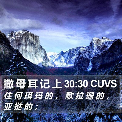 撒 母 耳 记 上 30:30 CUVS Bible Verse Image