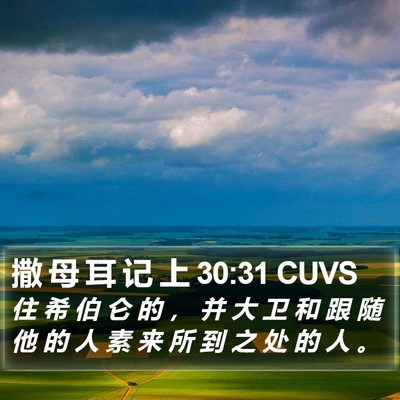 撒 母 耳 记 上 30:31 CUVS Bible Verse Image