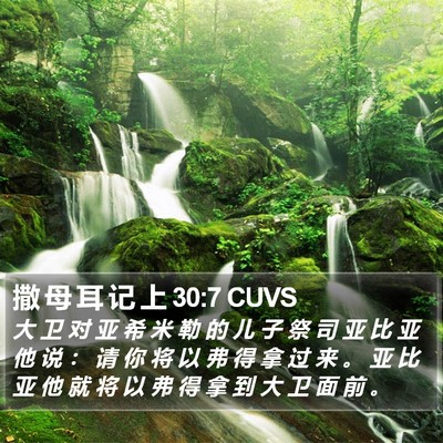 撒 母 耳 记 上 30:7 CUVS Bible Verse Image