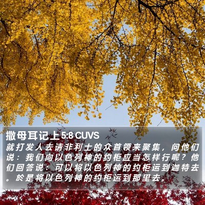 撒 母 耳 记 上 5:8 CUVS Bible Verse Image