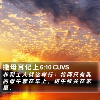 撒 母 耳 记 上 6:10 CUVS Bible Verse Image