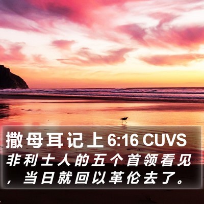 撒 母 耳 记 上 6:16 CUVS Bible Verse Image