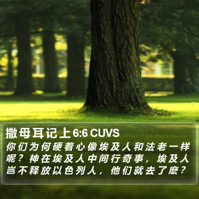 撒 母 耳 记 上 6:6 CUVS Bible Verse Image