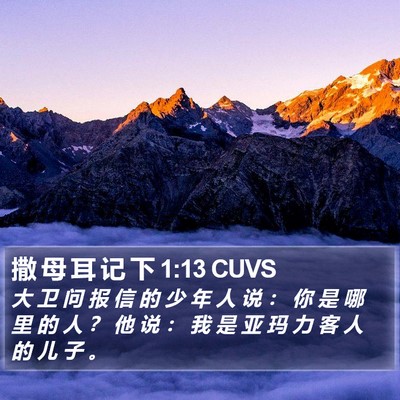撒 母 耳 记 下 1:13 CUVS Bible Verse Image