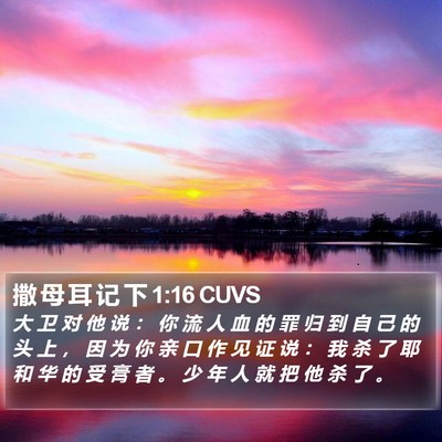 撒 母 耳 记 下 1:16 CUVS Bible Verse Image