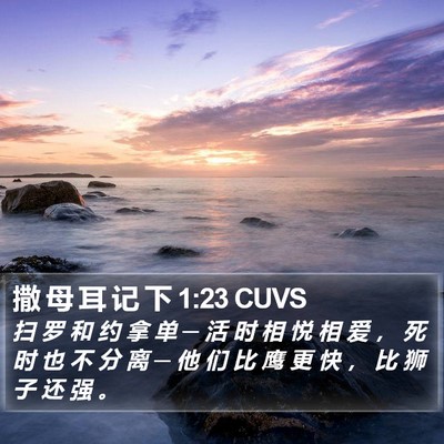 撒 母 耳 记 下 1:23 CUVS Bible Verse Image