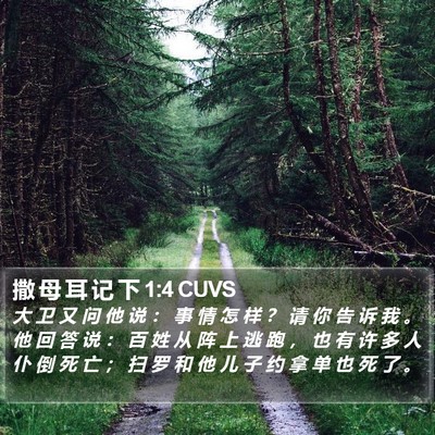 撒 母 耳 记 下 1:4 CUVS Bible Verse Image