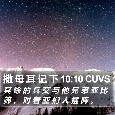 撒 母 耳 记 下 10:10 CUVS Bible Verse Image
