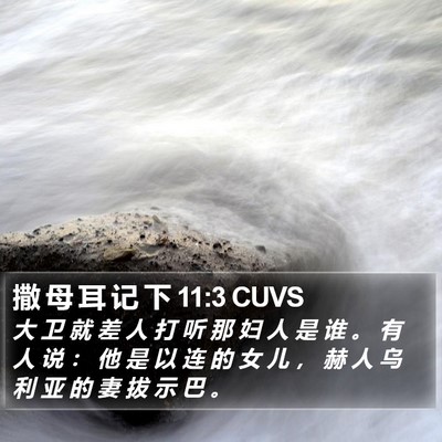 撒 母 耳 记 下 11:3 CUVS Bible Verse Image