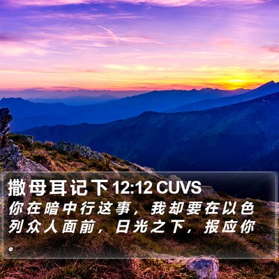 撒 母 耳 记 下 12:12 CUVS Bible Verse Image