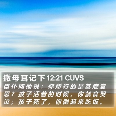 撒 母 耳 记 下 12:21 CUVS Bible Verse Image