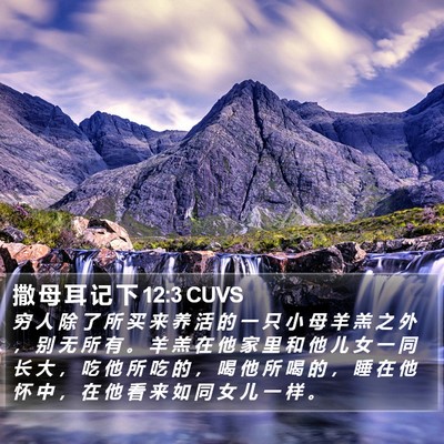 撒 母 耳 记 下 12:3 CUVS Bible Verse Image
