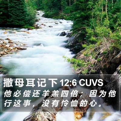 撒 母 耳 记 下 12:6 CUVS Bible Verse Image