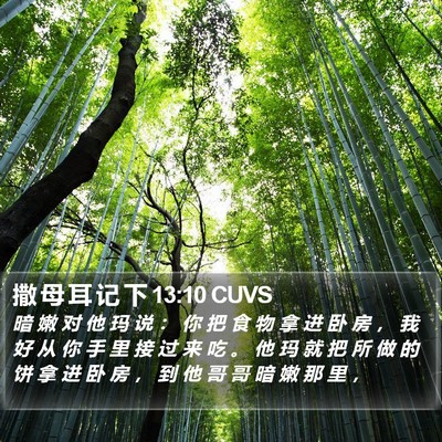 撒 母 耳 记 下 13:10 CUVS Bible Verse Image