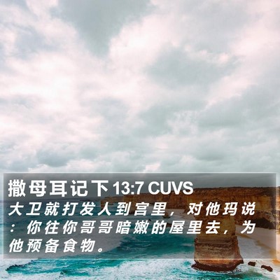 撒 母 耳 记 下 13:7 CUVS Bible Verse Image