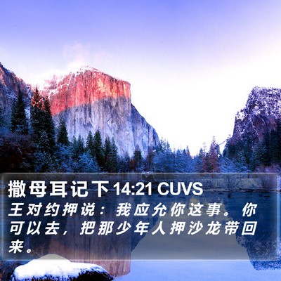 撒 母 耳 记 下 14:21 CUVS Bible Verse Image