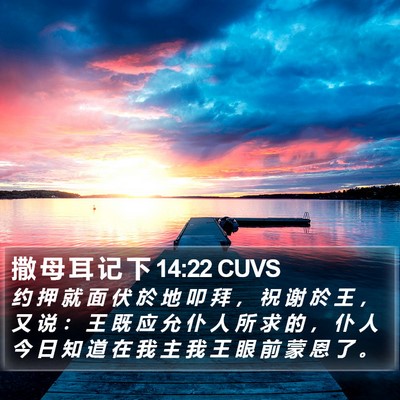 撒 母 耳 记 下 14:22 CUVS Bible Verse Image