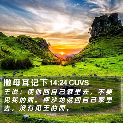 撒 母 耳 记 下 14:24 CUVS Bible Verse Image