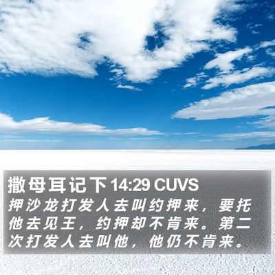 撒 母 耳 记 下 14:29 CUVS Bible Verse Image