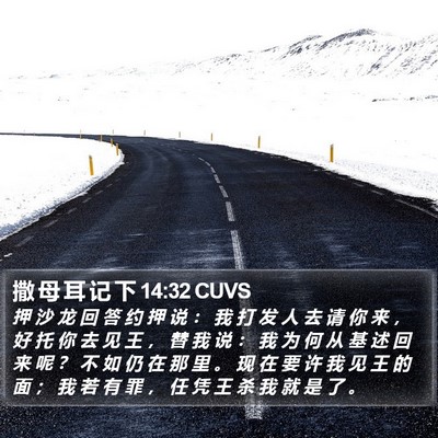 撒 母 耳 记 下 14:32 CUVS Bible Verse Image
