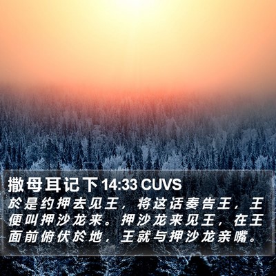 撒 母 耳 记 下 14:33 CUVS Bible Verse Image