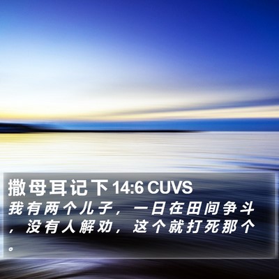 撒 母 耳 记 下 14:6 CUVS Bible Verse Image