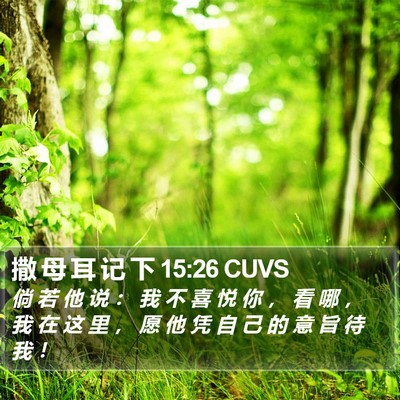 撒 母 耳 记 下 15:26 CUVS Bible Verse Image