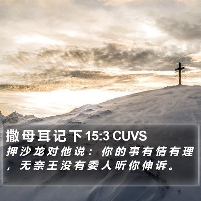 撒 母 耳 记 下 15:3 CUVS Bible Verse Image