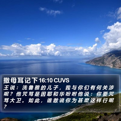 撒 母 耳 记 下 16:10 CUVS Bible Verse Image