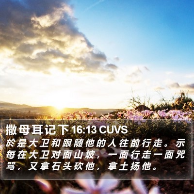 撒 母 耳 记 下 16:13 CUVS Bible Verse Image