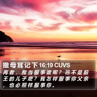 撒 母 耳 记 下 16:19 CUVS Bible Verse Image