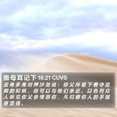 撒 母 耳 记 下 16:21 CUVS Bible Verse Image