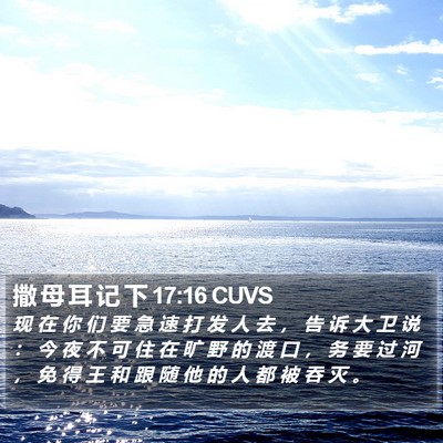 撒 母 耳 记 下 17:16 CUVS Bible Verse Image