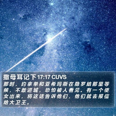 撒 母 耳 记 下 17:17 CUVS Bible Verse Image