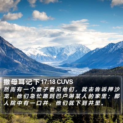 撒 母 耳 记 下 17:18 CUVS Bible Verse Image