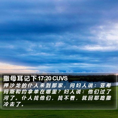 撒 母 耳 记 下 17:20 CUVS Bible Verse Image