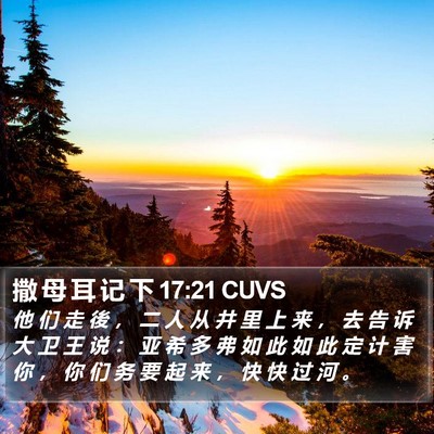 撒 母 耳 记 下 17:21 CUVS Bible Verse Image
